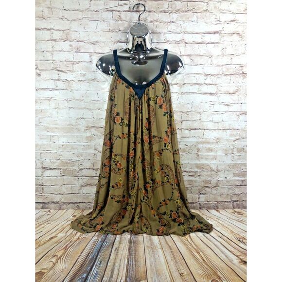 Pins and Needles womes s beaded bubble hem spaghetty strap silk tunic - Picture 2 of 11